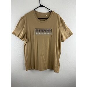 Retro Guess Los Angeles Spell Out Box Logo Brown Size XXL